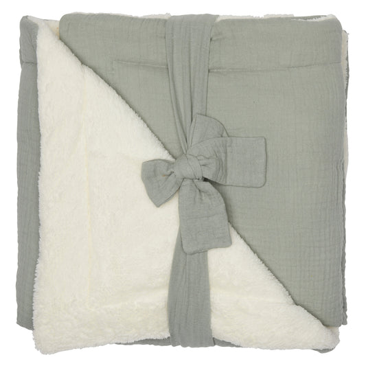 Couverture peluche personnalisée - Vert de gris