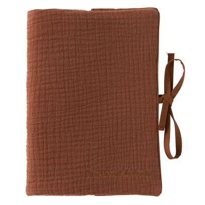 Protège-carnet de santé gaze de coton PERSONNALISÉ - Toffee