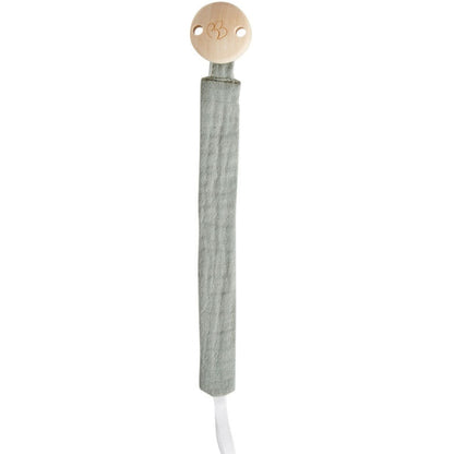 Attache-sucette gaze de coton PERSONNALISÉE - Vert de gris